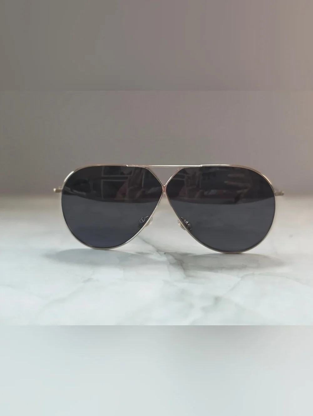 Christian Dior Split 1 Silver Aviator Sunglasses